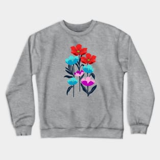 Colorful and bold tropical flowers Crewneck Sweatshirt